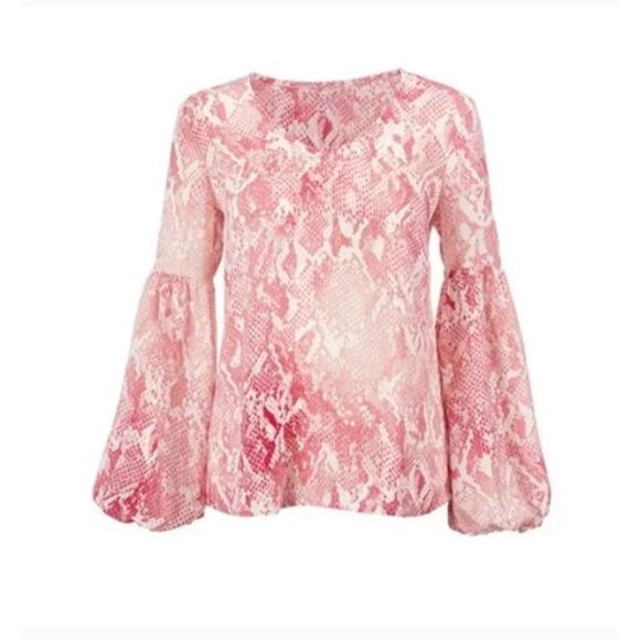 CAbi 5708 Bethany Snake Print Blouse Medium - Picture 2 of 11